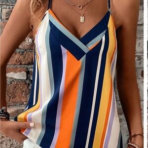 Colorful Striped Cami Top
